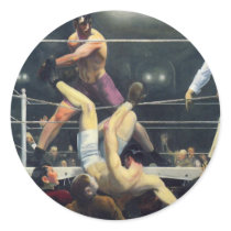 Boxing art round sticker