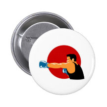 boxing boxer fighter fighting knockout punch pinback button
