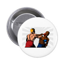 boxing boxer knockout punch pinback button