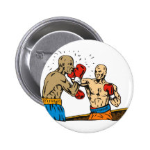 boxing boxer knockout punch pinback buttons