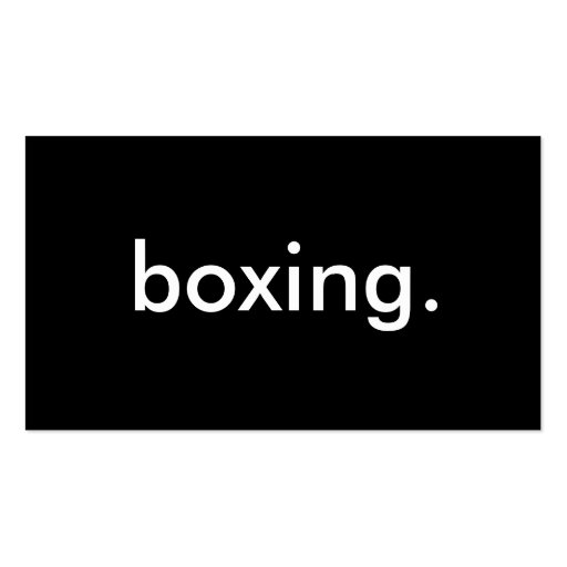 boxing. business card