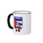 This cute little panda bear is ready for a boxing match! Panda wears boxing gloves before a Cuba flag shield. Great for Cuban boxing fans or boxers!
