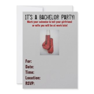 Boxing Gloves Bachelor Party Invitations invitation