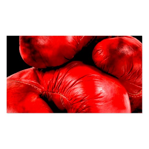 Boxing Gloves Boxer Grunge Style Business Card (back side)