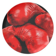Boxing Gloves Boxer Grunge Style Plates
