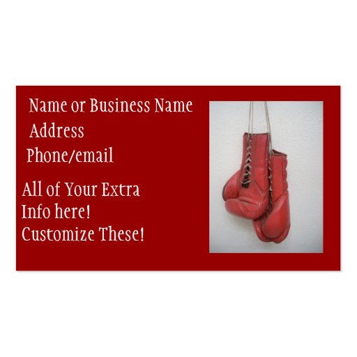 Boxing Gloves Business Cards (front side)