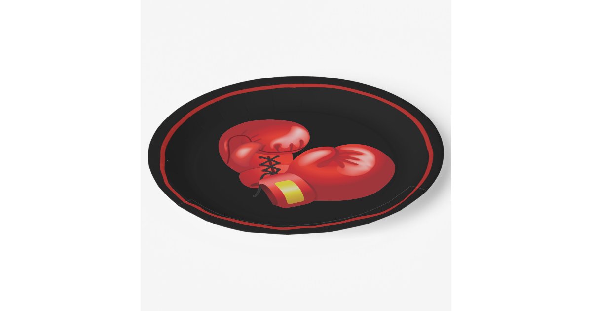 Boxing Gloves Design Paper Party Plate Zazzle