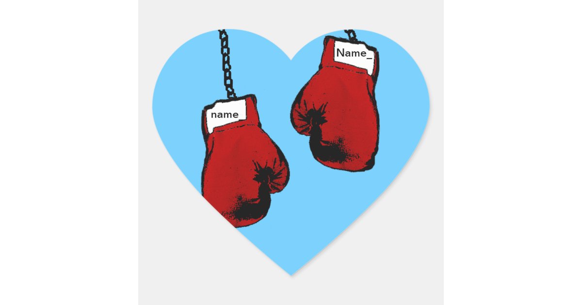 Boxing Gloves Heart Sticker Zazzle