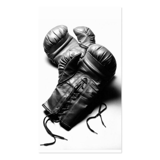Boxing Gloves in Black and White Business Cards