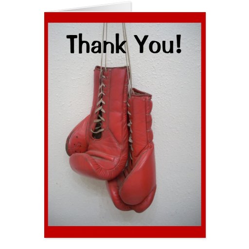 Boxing Gloves, Thank You Cards Zazzle