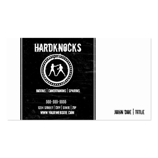 Boxing Gym Business Card loyalty card (back side)