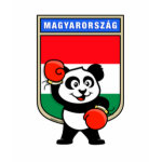 This cute little panda bear is ready for a boxing match! Panda wears boxing gloves before a Hungary flag shield. Great for Hungarian boxing fans or boxers!