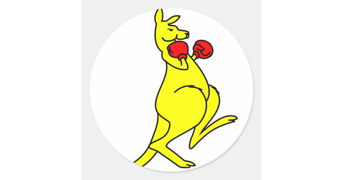 Boxing Kangaroo Classic Round Sticker Zazzle