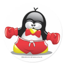 Boxing Penguin Sticker