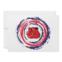 Boxing Red Blue And White Custom Invitations