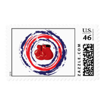 Boxing Red Blue And White Stamps