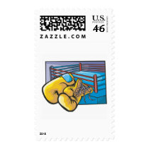 Boxing Ring and Gloves Postage Stamps