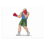 boxing stance boxer graphic post cards