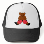 Boxing Teddybear in Red Mesh Hats
