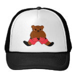 Boxing Teddybear in Red Mesh Hats