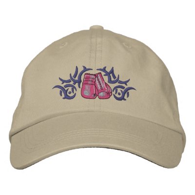 Boxing Tribal Embroidered Baseball Caps by ZazzleEmbroidery