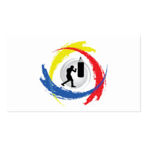 Boxing Tricolor Emblem Business Cards