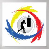 Boxing Tricolor Emblem Print