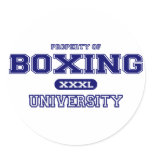 Boxing University Round Stickers