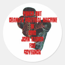 boxinggloves, Punch Out Obama's Political Machi... Round Stickers