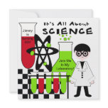 Boy All About Science Birthday Party Invitation