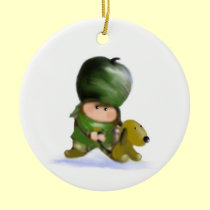 Boy and Dog Christmas Ornament ornaments
