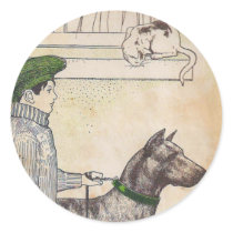 Boy and dog stickers