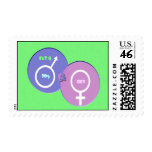 Boy and Girl Baby Announcement Stamps