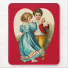standard_mousepad - Sweet Victorian style Valentines Day them showing an adorable boy and girl dancing. Many gifts and apparel available with this sweet vintage design in my store.: Sizes 