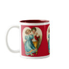 twotone_mug - Sweet Victorian style Valentines Day them showing an adorable boy and girl dancing. Many gifts and apparel available with this sweet vintage design in my store.: Sizes  Available colors: maroon