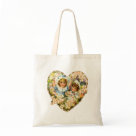 tinytote - Sweet Victorian style vintage heart with adorable little boy and girl surrounded by a floral heart. Many gifts and apparel available with this design in my store.: Sizes  Available colors: natural