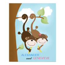 Boy and Girl Monkeys WALL ART PRINT 16x20 posters