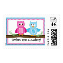 Boy and Girl Owl Twin Theme Stamp