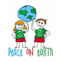 Boy and Girl Peace on Earth t-shirts