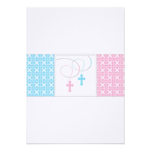 Boy and Girl Twins Baptism Invitation