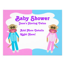 Boy and Girl Twins Blank Invite