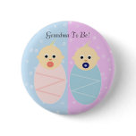 Boy and Girl Twins Grandmother Button