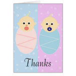 Boy and Girl Twins Thank You Card