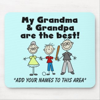 Boy and Grandparents Customizable Mousepad