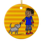 Boy And His Dog Christmas Ornament