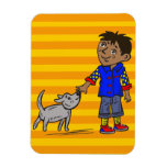 Boy And His Dog Rectangular Magnets