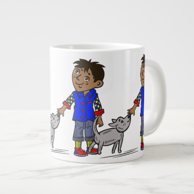Boy And His Dog Extra Large Mugs by kids_tshirts