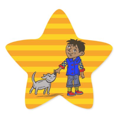 Boy And His Dog Stickers by kids_tshirts