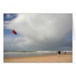 Boy at the beach kitesurfing card