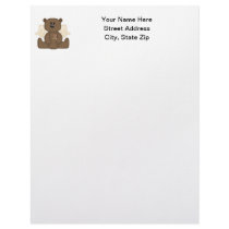 Boy Autism Awareness Bear Letterhead Template